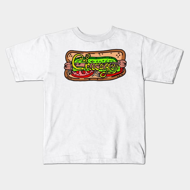 Chicago Dog Kids T-Shirt by Colonel JD McShiteBurger